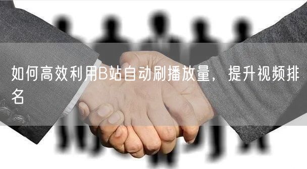 如何高效利用B站自动刷播放量，提升视频排名