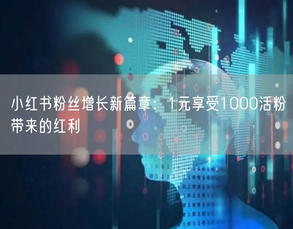 小红书粉丝增长新篇章：1元享受1000活粉带来的红利