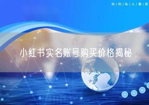小红书实名账号购买价格揭秘