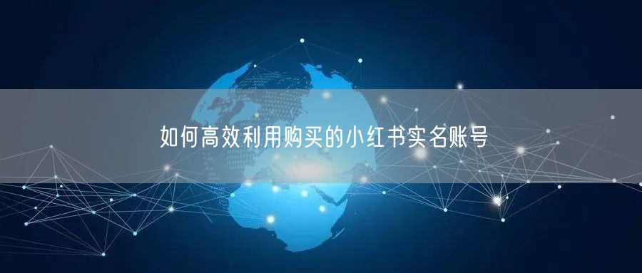 如何高效利用购买的小红书实名账号